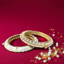 Royal Polki Meenakari Golden Bangles
