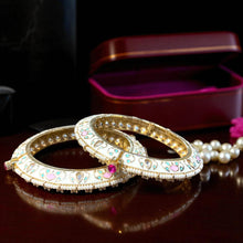 Royal Polki Meenakari Golden Bangles