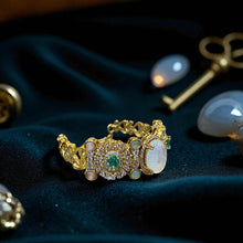 Royal Moonstone and Emerald Golden Bracelet