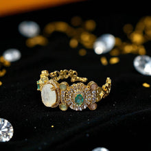 Royal Moonstone and Emerald Golden Bracelet