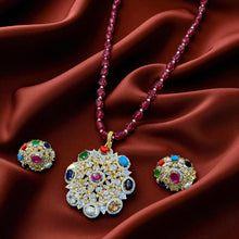 Navratna Ruby Beaded Necklace Set