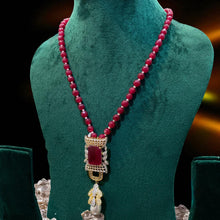Royal Ruby Pearl Drop Necklace Set