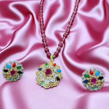 Navratna Ruby Beaded Necklace Set