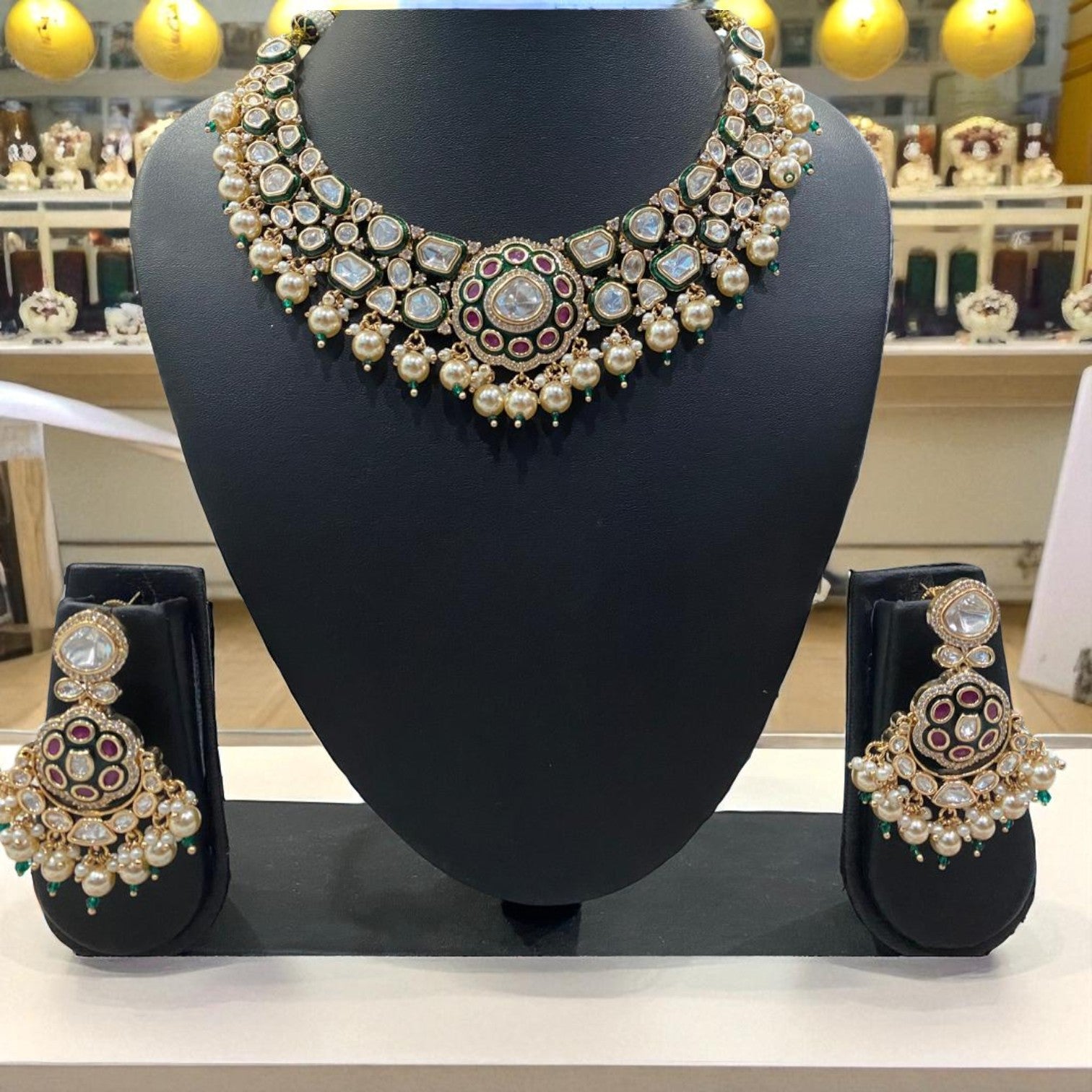 Regal Pearl Kundan Necklace Set