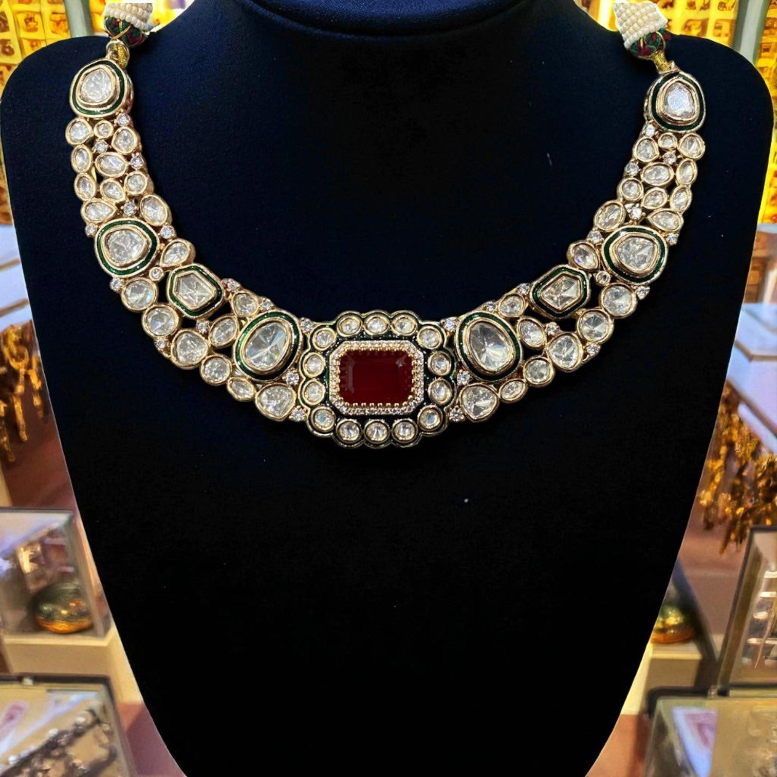 Royal Ruby Kundan Necklace Set