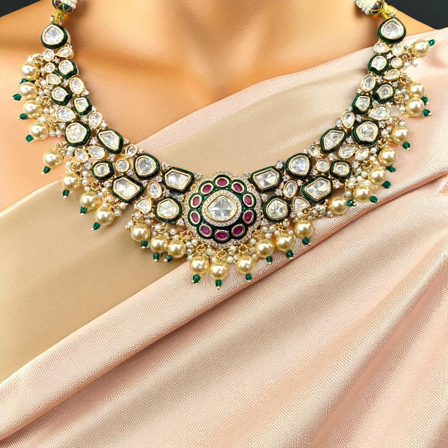 Regal Pearl Kundan Necklace Set