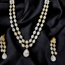 Elegant Double-Layer American Diamond Necklace Set