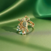 Twin Birds Gemstone Ring