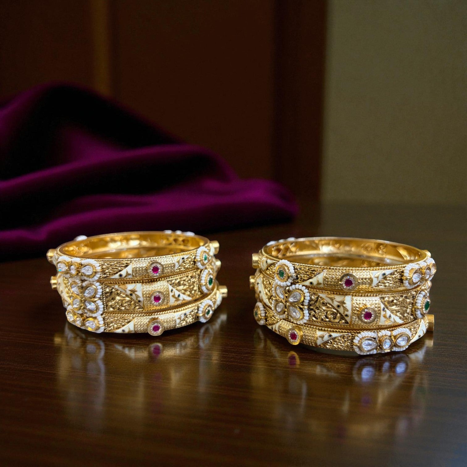 Royal Heritage Kundan Bangles