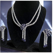 Royal Amethyst American Diamond Necklace Set