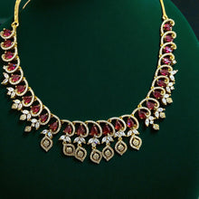 Royal Leaf American Diamond Necklace Set