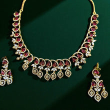 Royal Leaf American Diamond Necklace Set