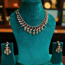 Royal Leaf American Diamond Necklace Set