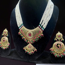 Regal Jadau and Pearl Temple Necklace Set