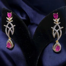 Ruby Blossom American Diamond Necklace Set