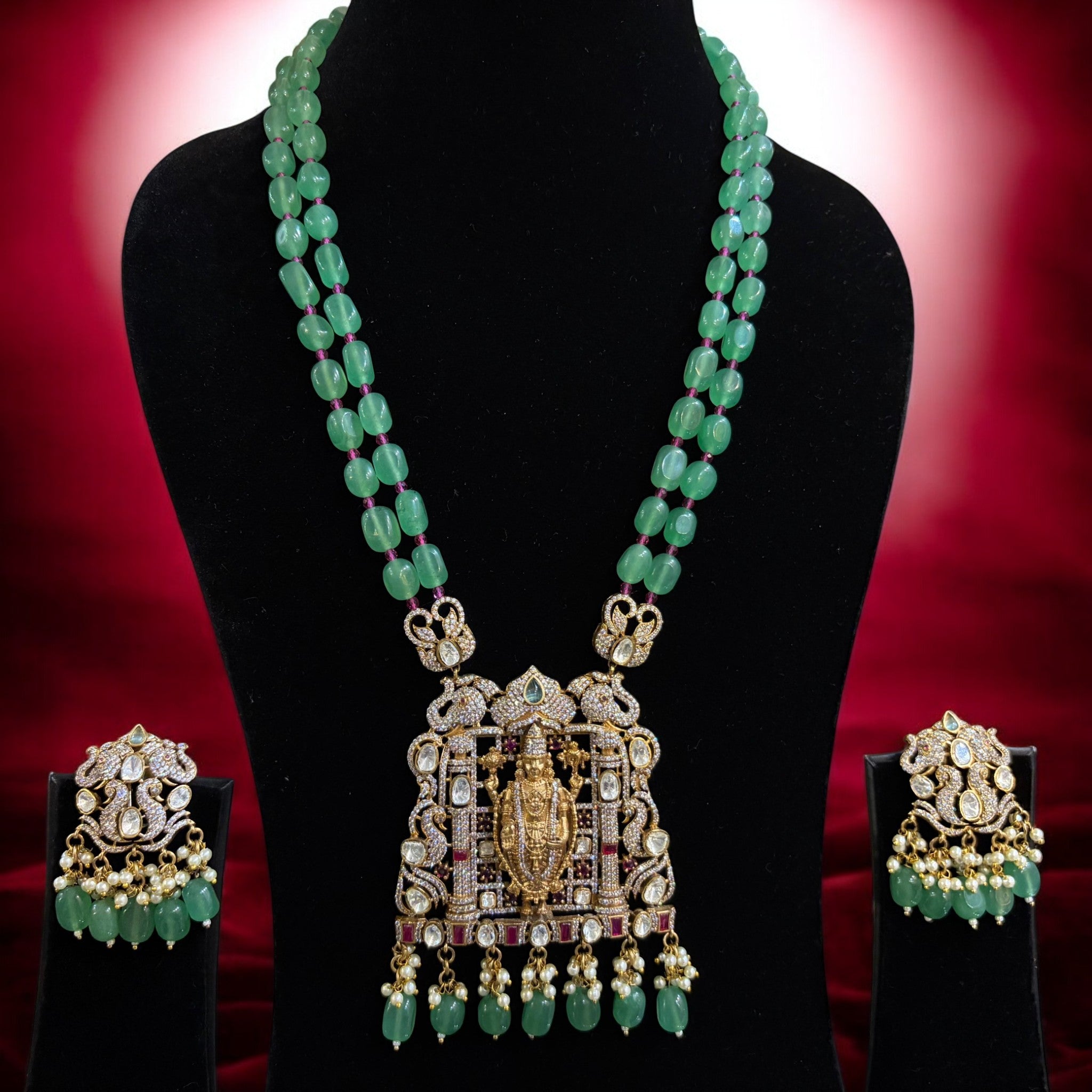 Temple Heritage Emerald Mala Set