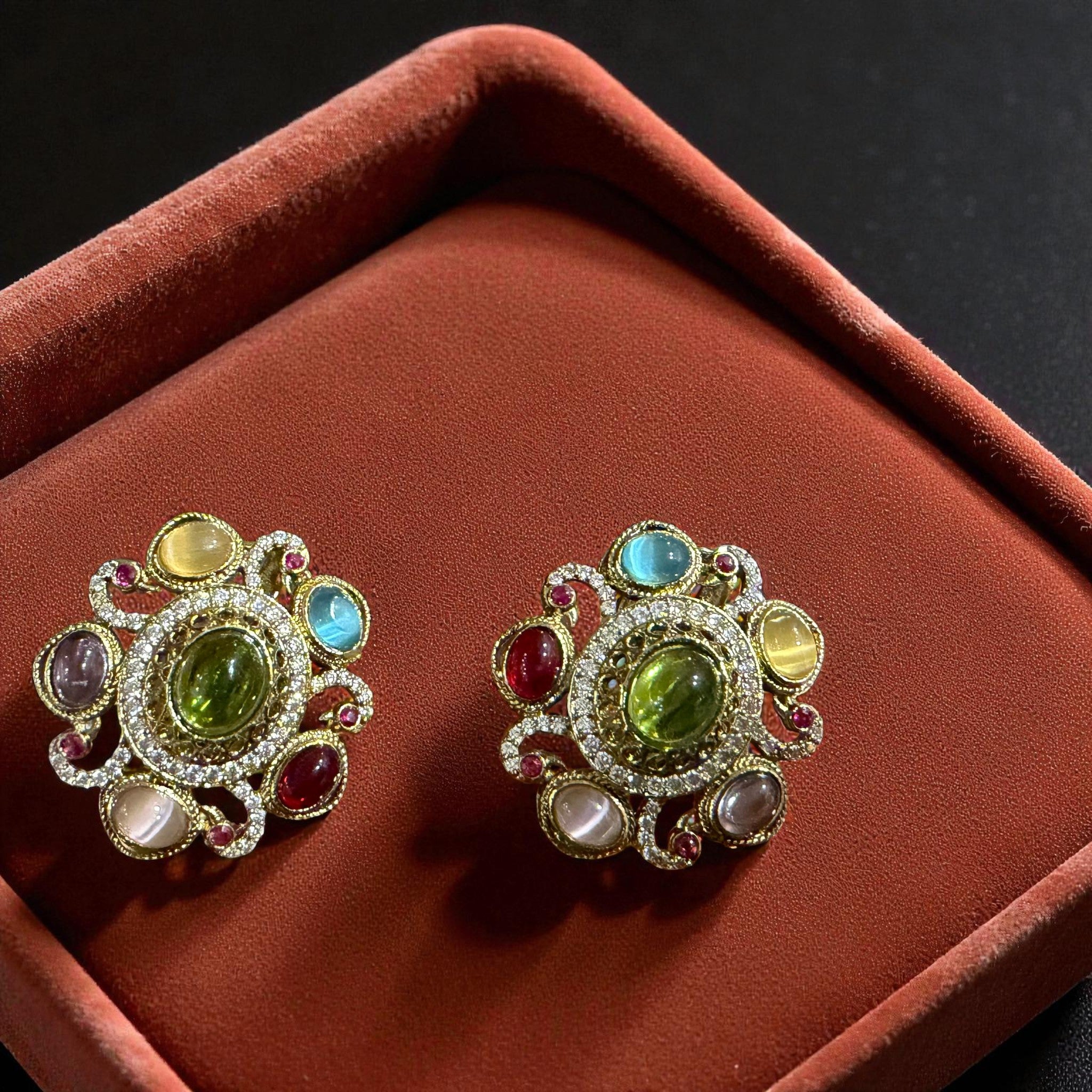 Regal Navratna Blossom Studs