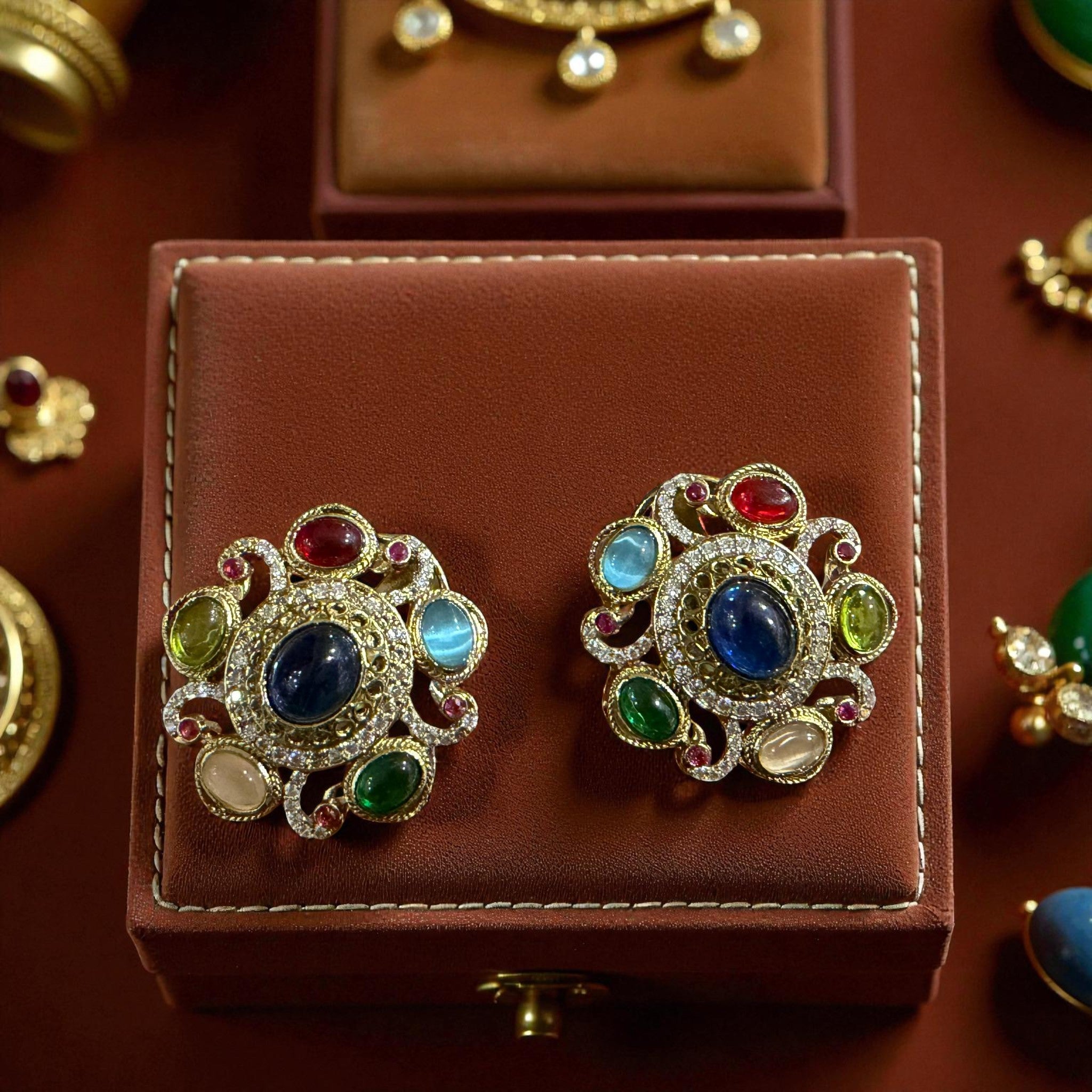 Regal Navratna Blossom Studs
