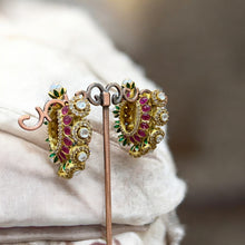Heritage Enamel & Pearl Chandbali Earrings
