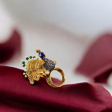 Majestic Peacock Filigree Ring