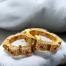 Regal Filigree Ruby & Pearl Kada Bangles