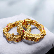 Regal Filigree Ruby & Pearl Kada Bangles