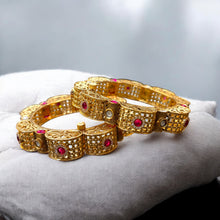 Regal Filigree Ruby & Pearl Kada Bangles