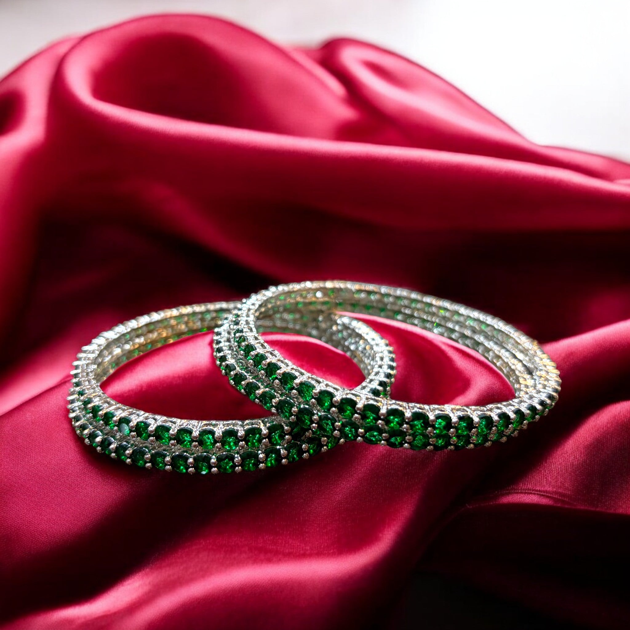 Emerald Sparkle Bangles Set