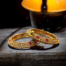 Heritage Ruby & Kundan Kada Bangles