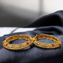 Heritage Ruby & Kundan Kada Bangles