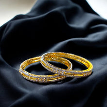 Golden American Diamond-Glow Slim Bangles