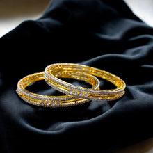 Golden American Diamond-Glow Slim Bangles