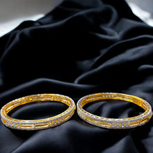 Golden American Diamond-Glow Slim Bangles