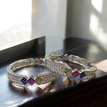 Prismatic American Diamond Cluster Bangles