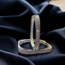 Elegant Baguette American Diamond Halo Bangles