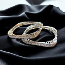 Elegant Baguette American Diamond Halo Bangles