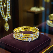 Gold-Plated Floral Diamond-Cut Kada Bangles