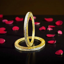 Golden Textured Crystal Bangles