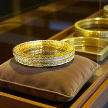 Golden Textured Crystal Bangles