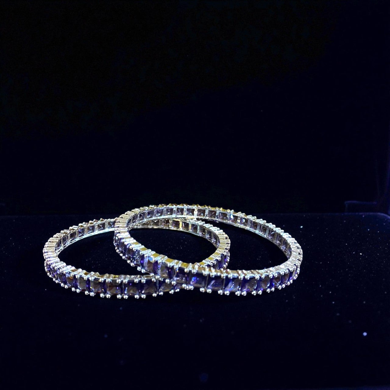 Purple Stone Elegance Bangles
