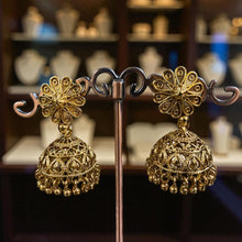 Antique Golden Beaded Necklace with Jhumka Earrings