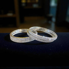 Elegant Crystal Line Bangles (Set of Four)