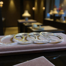 Elegant Crystal Line Bangles (Set of Four)