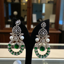 Luxury Emerald & American Diamond-Studded Set