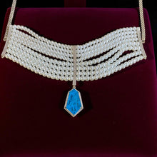 Azure Hexa Pearl Choker Set