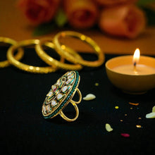 Kundan Royal Circle Statement Ring