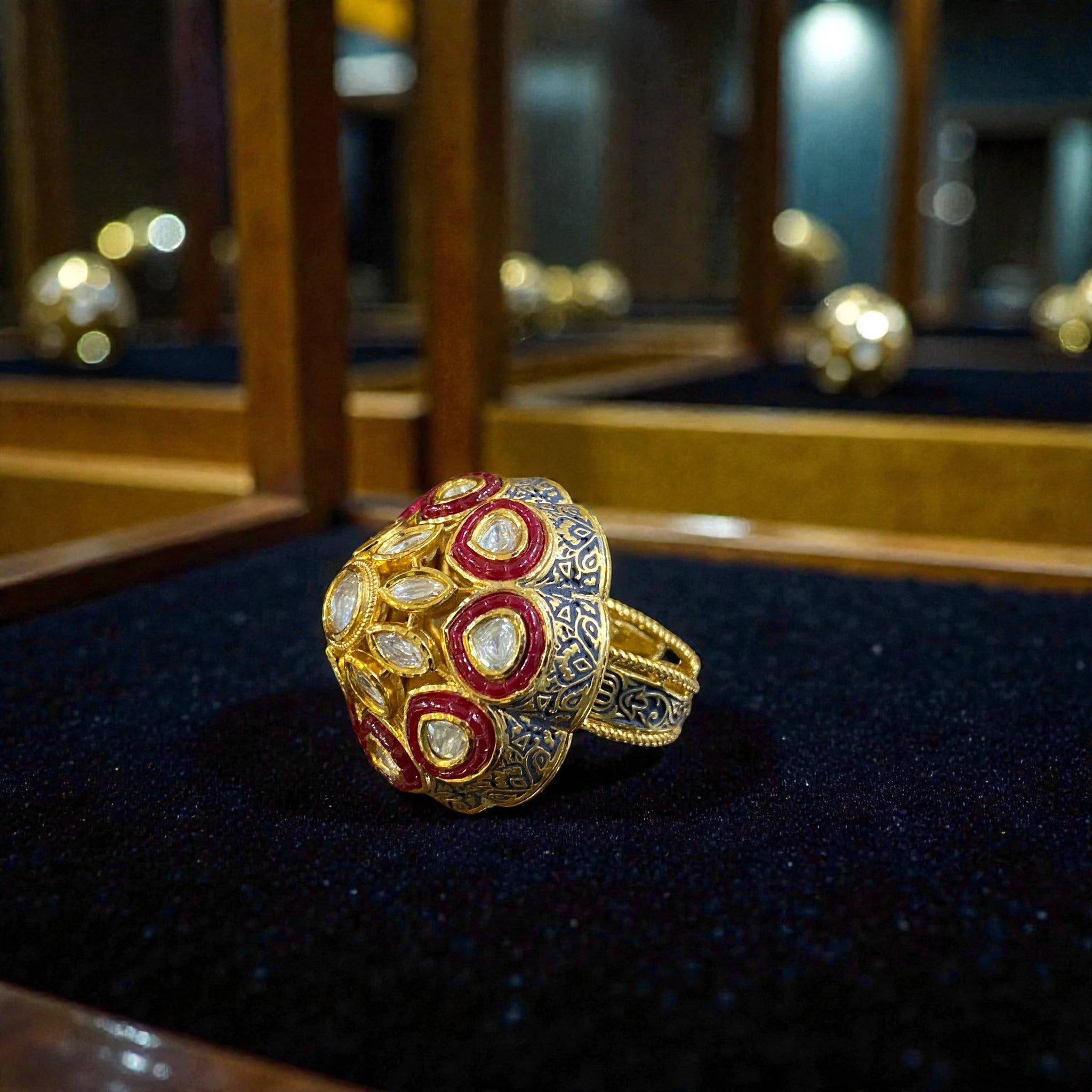 Royal Dome Kundan Cocktail Ring