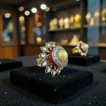 Heritage Pearl Sunburst Kundan Ring