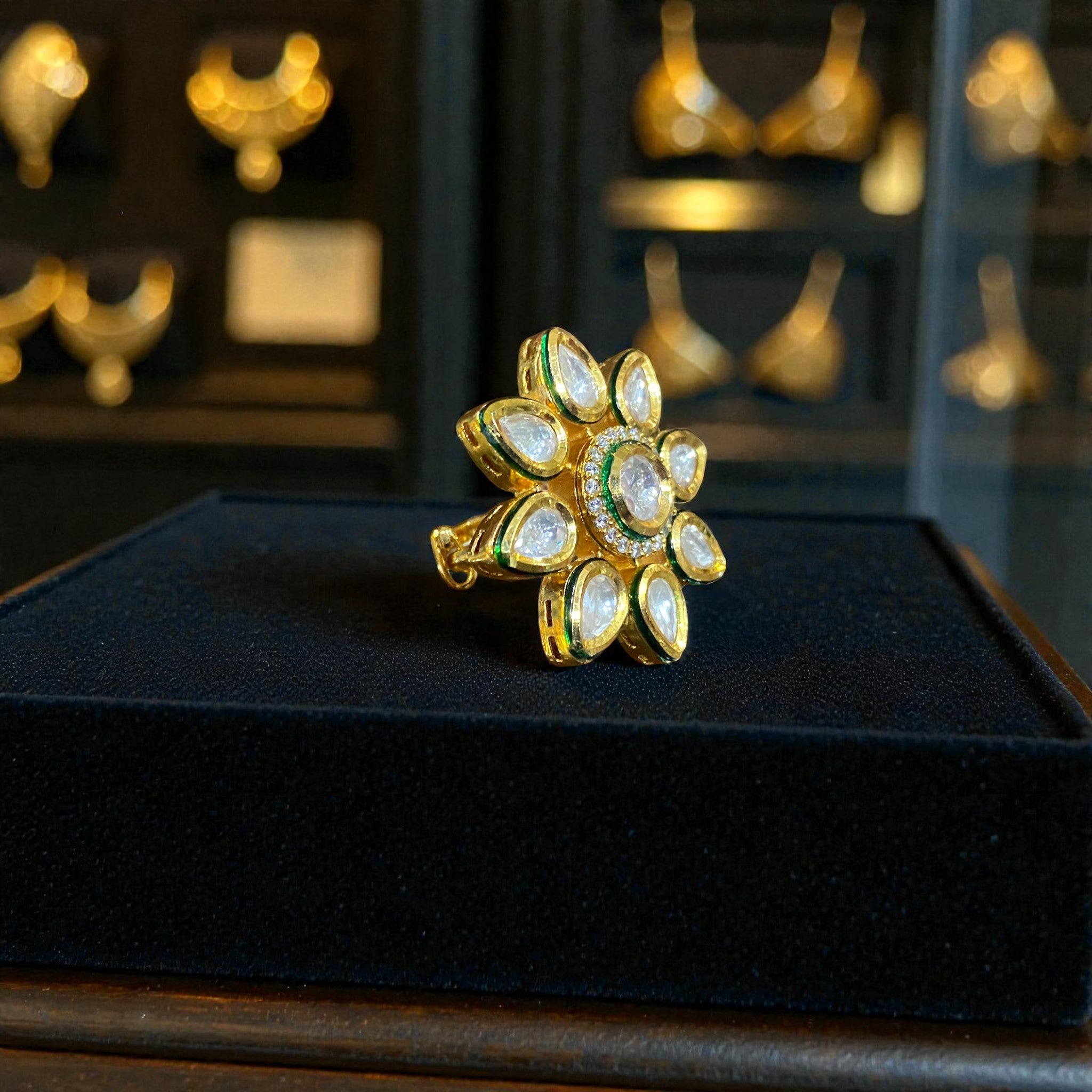 Floral Radiance Kundan Ring