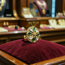 Emerald Bloom Kundan Statement Ring